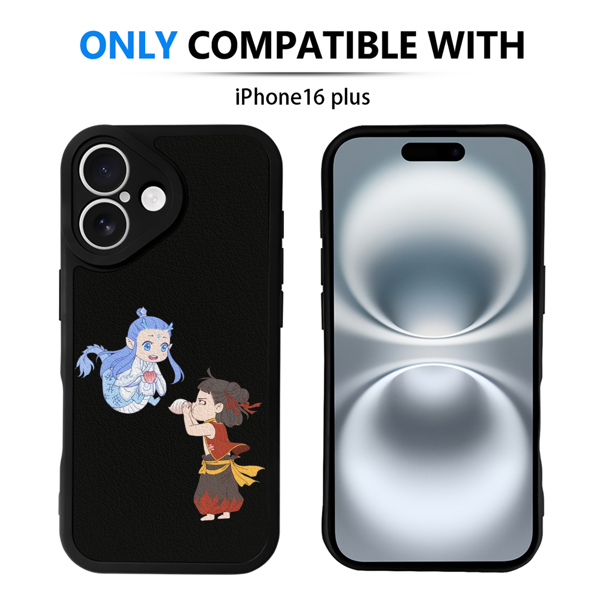 （画像用） Ne Zha 2 ナタ 魔童の大暴れ 【iPhone 16シリーズ対応】シリコンスマホケース（レザー調） 材質：シリコン